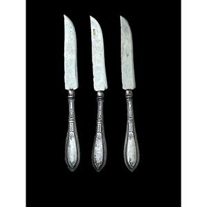 Three Webster Co Individual Fruit Knife Knives WSC19 Sterling Silver Handle